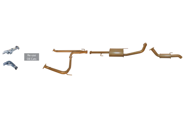 Toyota Prado 120 Series 4L V6 Petrol 2002 to 2009 - Single 2 1/2" CAT Delete with Headers Kit