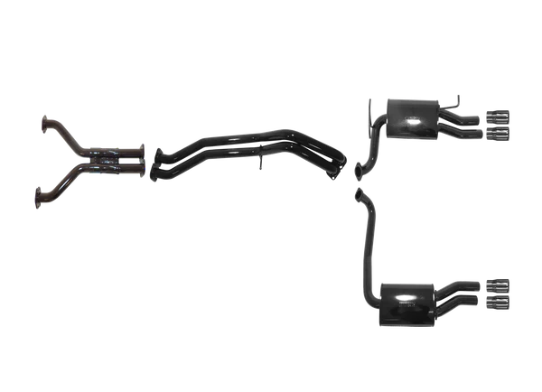 Ford Falcon GT BF 5.4L Boss Cat Back System - No Centre Muffler - with Duel Rear Muffler and Quad Tip Outlet