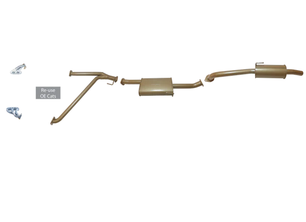 Nissan Navara D40 4L Petrol Dual Cab/King Cab TD 2006 to 2016 - Single 2 1/2" with Headers Kit.