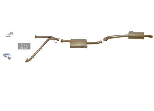 Nissan Navara D40 4L Petrol Dual Cab/King Cab TD 2006 to 2016 - Single 2 1/2" with Headers Kit.
