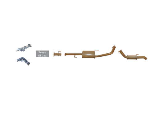 Toyota Prado 120 Series 4L V6 Petrol 2002 to 2009 - Single 2 1/2" Cat Back with Headers Kit